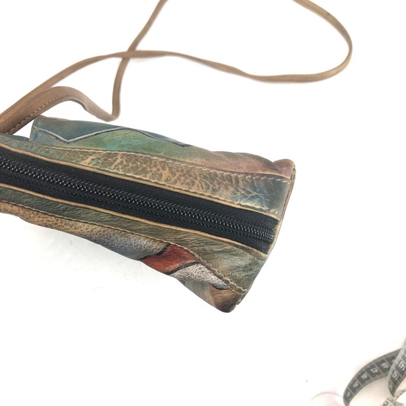 Anuschka Women's Hand Painted Leather Multicolored Crossbody Bag. - Picture 5 of 16